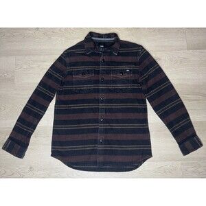 Vans Shirt Youth Large Red Black Striped Lumberjack Preppy Flannel Long Sleeve